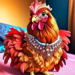 ✨ Check out this fabulous chicken! Isn’t she a showstopper? With her stylish outfit and glamorous look, she’s proving that chickens can be just as chic as anyone else!