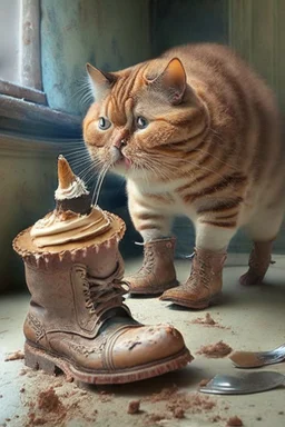 puss in boots eating cake