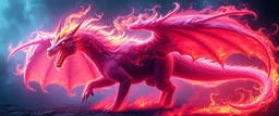 plasma vampire flickers like hypnotic fire in geometric shapes like a dna swirl of time and a fearsome fluffy dragon horse dino