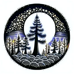 woods pine tree RPG hotkey ability icon black and white