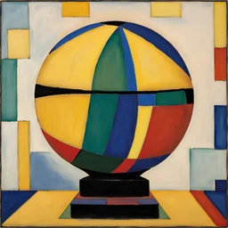 inspire by "Alexej von Jawlensky's works", yellow color scheme : a magical globe