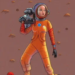 space girl on Mars