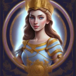 Disney Portrait of greek goddess ATHENA " with elegant greek goddess apparel.extremely detailed face, ,perfectly centered image,intricate detail.dark hair, sharp dark eyes, bright blue lighting, sarcastic smile, sharp focus hair.MILO MANARA style