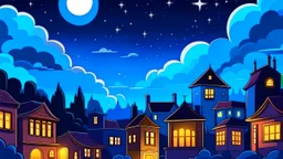 Night time background cartoon