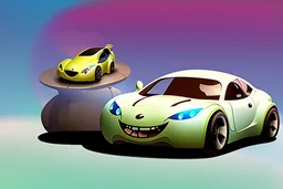 whimsical cartoony sports car