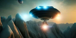 extra-terrestrial, 8K, photo realistic, highly detailed,liminous ufo, light colors