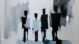 In an abstract and minimalist world, various characters go about their daily lives in unique and often dumb ways, unaware of the impending disaster that awaits them. Their silhouettes stand out against the monochromatic background, their movements creating dynamic shapes and textures. The artist employs an impasto technique, using thick layers of paint to emphasize the exaggerated forms and bold contours of the characters. As these dumb individuals continue with their reckless actions, they unwi