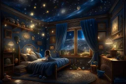 One evening, as the room was bathed in darkness, Stardust noticed the beauty of the night sky outside. Inspired, Stardust gathered the toys, sharing the idea of brightening their room. The toys worked together, placing Stardust near the bed, casting a soft, comforting glow, turning their room into a starlit wonderland.