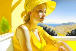 Neoclassicism woman realistic yellow cote d'azur