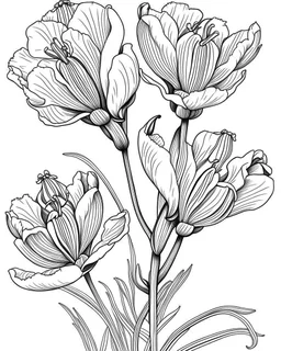 real massive Freesia flower coloring page