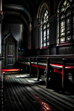 Ein Bettler sitzt alleine in deiner dunklen Kirche