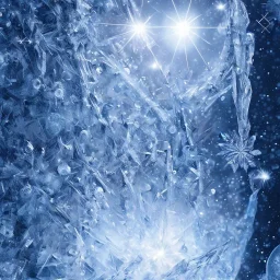 celestial, reflection, ice crystals, snow, icicles