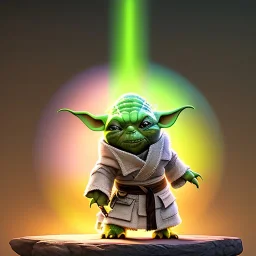 yoga yoda artist, maze background , levitated lab equipment, 4k, Highly Detailed, Masterpiece, perfect eyes, Digital Illustration, Cinematic Lighting, Realistic, Sharp Focus, Centered, Beautifully Lit, Bioluminescent by Stanley Artgerm Lau