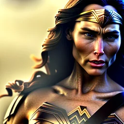 Wonder woman battles a insect, futuristic design, rain in background, close-up face, geometric armor, female face, 3d unreal engine, black face, close up armor, fine detail, lovely face, cyber parts