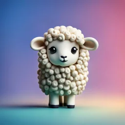 Create Sheep cute figurine and gradient background