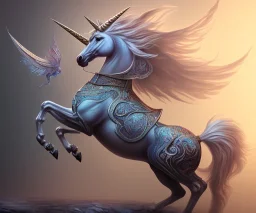 unicorn, fantasy art, highly detailed, top body, intricate color patterns on wings, soft studio lighting, background 64k