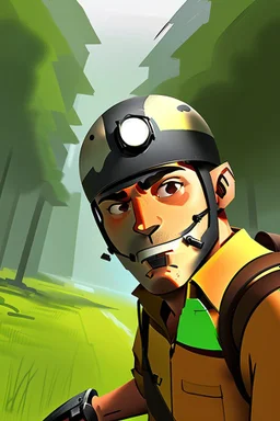 TF2 engineer taking a selfie at the forest