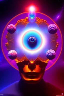 meditation, third eye, universe, fourth dimension, fractal, realistic, 8k, high quality, extreme