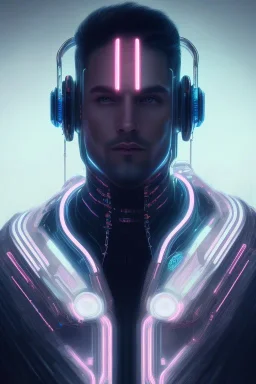 cyberpunk, head, men, portrai, tron