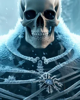 A portrait of a frozen skeleton by pascal blanche rutkowski repin artstation hyperrealism painting concept art of detailed character design matte painting, 4 k resolution blade runner, digital Art, perfect composition, beautiful detailed intricate insanely detailed octane render trending on artstation, 8 k artistic photography, photorealistic concept art, soft natural volumetric