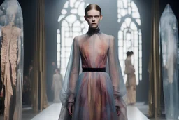 Dries van Noten-Emily Riggs Tolkien Westeros Art fashion show catwalk pop StarWars Velvet jelly translucent surreal Avant-Garde Gown, Otherworldly, HD faces youngs Beautiful girls, 8K, vintage