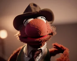 muppet detective standing, realistic photo, concept art, retro style, smooth, unreal engine 5, god lights, ray tracing, RTX, lumen lighting, ultra detail, volumetric lighting, 3d.