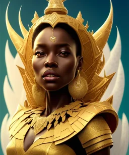 a fancy portrait of a snow african Queen by Greg Rutkowski, Sung Choi, Mitchell Mohrhauser, Maciej Kuciara, Johnson Ting, Maxim Verehin, Peter Konig, kente, 8k photorealistic, cinematic lighting, HD, high details, dramatic, atmosphereric, trending on artstation