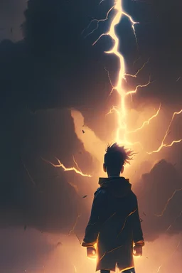 cartoon boy standing in an endless void , dramatic lightning, moody, golden hour, greg rutkowski, wlop, trending on artstation, hyperdetailed, cinematic lighting, hyper realism, high detail, octane render, 8k, depth of field, concept art