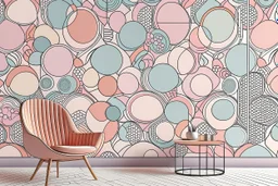 A wallpaper featuring round geometric shapes. Cattpuccin Theme, Pastele Colors, Catppuccin Macchiato Blue theme