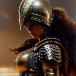 portrait ' Sexy Extra busty Power Girl naked ',ancient metal armor and Helmet ,painting by gaston bussiere, greg rutkowski, yoji shinkawa, yoshitaka amano, tsutomu nihei, donato giancola, tim hildebrandt, oil on canvas, cinematic composition, extreme detail,fit full head inside picture,16k