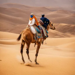 riding a camel
