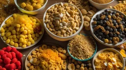 a bunch of kinds of cereal