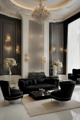 Very luxurious house with black furniture