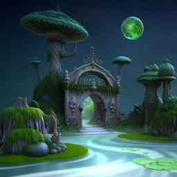 surreal Create a magical garden with enchanted glicine, edera, muschio, creatures,fantasy, India, Scozia, Fate, draghi, castle,moss, perle,Venezia, stelle, scintille,pioppini, scoiattoli, lucciole,funghi, 3D, raggi divini,nitidezza, ultra qualiltà, perfezione. foresta