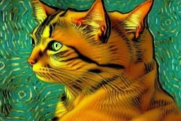 Portrait of a cat by Van Gogh