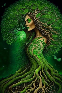 the green-eyed lady, mother nature herself bent down to kiss the earth and blessed it with new life, she grew roots and became a magnificent tree