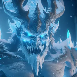 giant ice demon lord, unreal engine 5, 8k resolution, photorealistic, ultra detailed