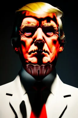 Ultra realistic image, Donald trump zombie, zombie performance, suit, skull, blood, torn arm, night, walking twisted, waist up view, thriller style, dark ambient, highly detailed, White House background, concept art, unreal engine 5, ray tracing, RTX, ultra detail, volumetric lighting, high definition, high resolution.