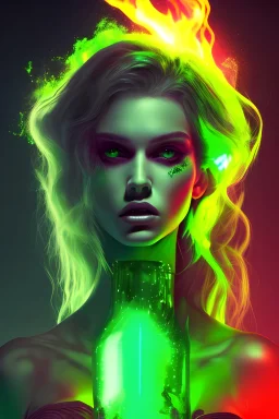 feu vert enflammé