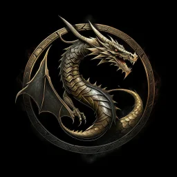 a symbol for an empire of dragons, d&d symbol, fantasy, symbol, logo