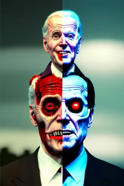 Ultra realistic image, joe biden zombie, zombie performance, skull, blood, torn arm, night, walking twisted, waist up view, thriller style, dark ambient, highly detailed, White House background, concept art, unreal engine 5, god rays, ray tracing, RTX, lumen lighting, ultra detail, volumetric lighting, 3d, finely drawn, high definition, high resolution.