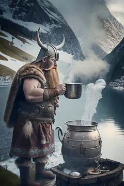 viking making tea in switzerland