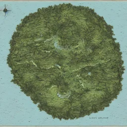 A map of a lost overgrown island