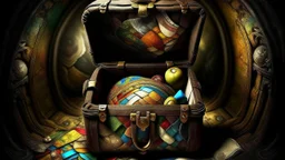 In this exciting chapter, the person opens the old suitcase with excitement and anticipation. His heart beats faster with every move he makes, as he discovers a mysterious world hiding inside this ancient piece of art. When he looks inside the bag, he is presented with an amazing view. Ancient objects intersect in a magnificent kaleidoscope of faded colors and exquisite details. It seems as if time has stopped in this small space, where past and present meet in an extraordinary moment. The per