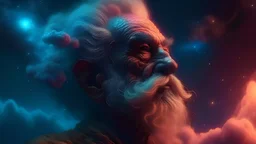 mr. nimbus. 4k, highly detailed, ultra realistic cinematic lighting, 8k, vivid and colorful lighting, surreal photography, portrait. nebula sky. natural tones