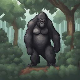 small pixel art of gorilla