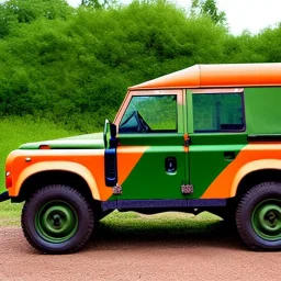 Orange and green Camouflage land rover army