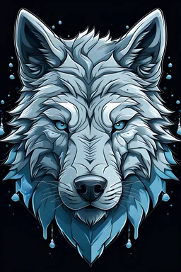 Ice wolf head