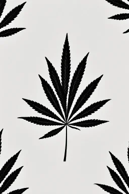 Pencil sketch of a marijuana leaf on lined paper, black and white, pattern