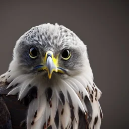 portrait of a bird of prey, feathers, extremely sharp detail, finely tuned detail, ultra high definition, 8 k, unreal engine 5, ultra sharp focus, winter ambiance